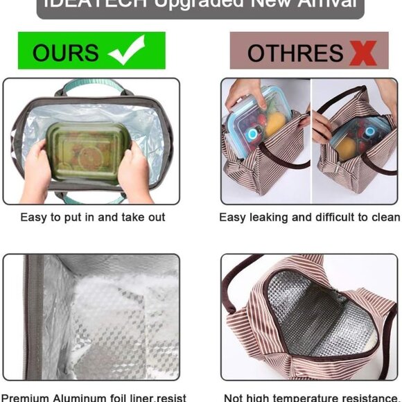 Lunch Bag for Women, Insulated Lunch Box, Large Cooler Tote with Adjustable Stra - Picture 6 of 7